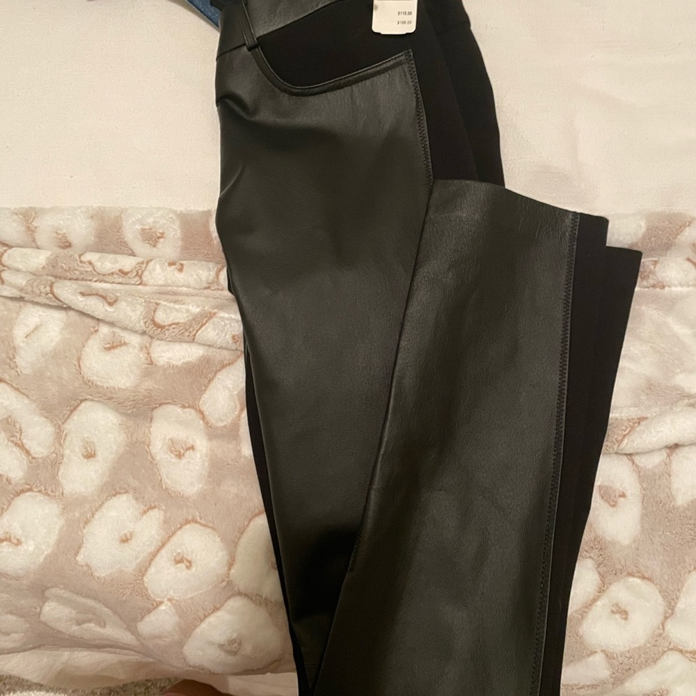 Black authentic leather “My tribe” pants size xs